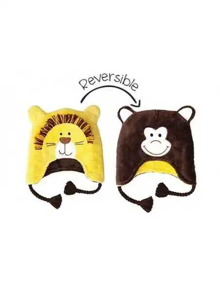 FlapJack - Caciula Calduroasa Reversibila, UPF50+, Leu - Maimuta