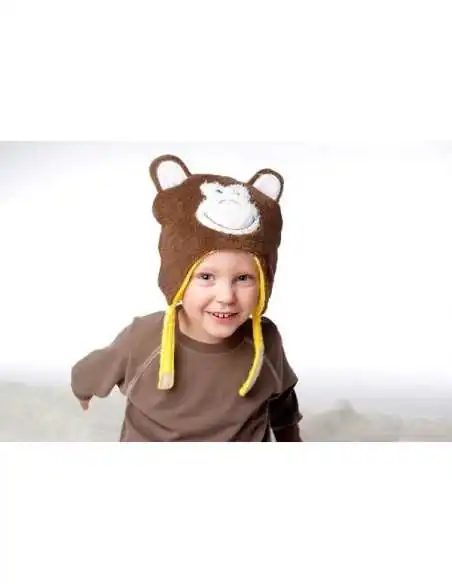 FlapJack - Caciula Calduroasa Reversibila, UPF50+, Leu - Maimuta