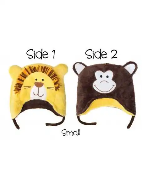 FlapJack - Caciula Calduroasa Reversibila, UPF50+, Leu - Maimuta