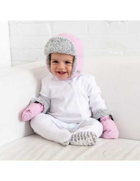Juddlies Designs, Manusi Iarna, Bebelusi 0 - 6 luni, Salt & Pink Pepper