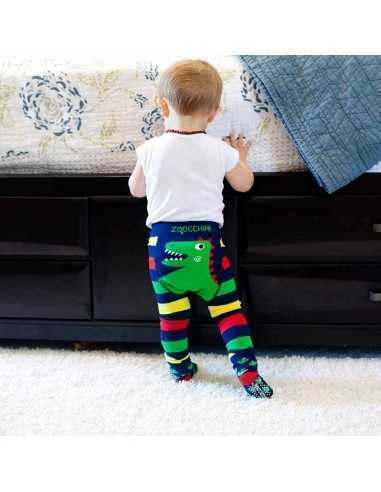 Zoocchini, Set Colantei + Sosete, Grip+Easy, Devin The Dinosaur