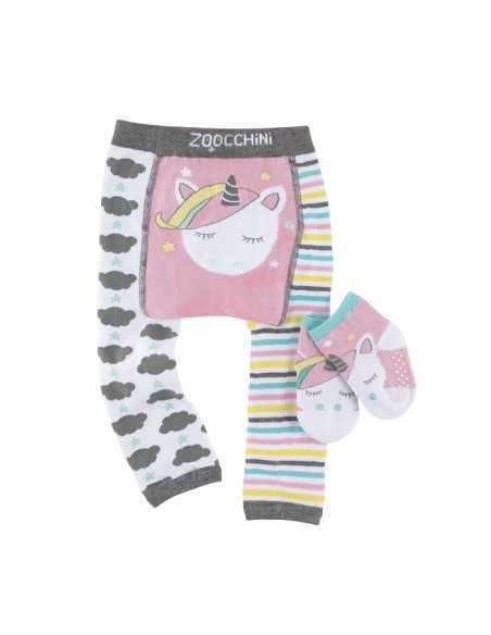 Zoocchini, Set Colantei + Sosete, Grip+Easy, Allie the Alicorn