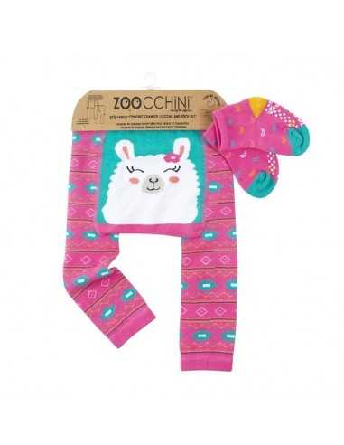 Zoocchini, Set Colantei + Sosete, Grip+Easy, Laney the Llama