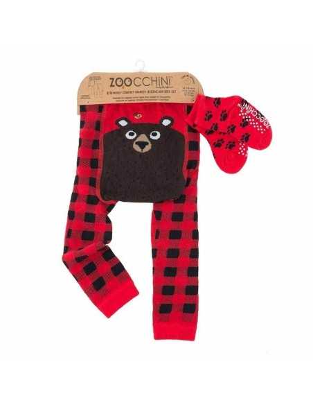 Zoocchini, Set Colantei + Sosete, Grip+Easy, Bosley the Bear