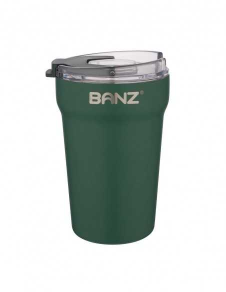 Pahar Termic, Dublu, 415ml + capac izolator, Dark Green