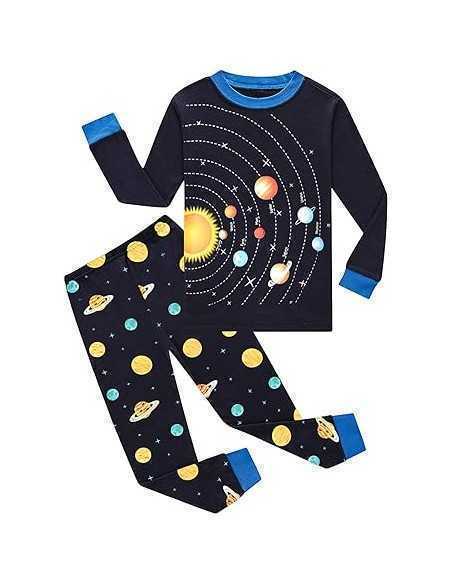 Little Hand, Set Pijamale Baieti, 2 Piese, Sistem Solar, 110cm (3-4 ani)