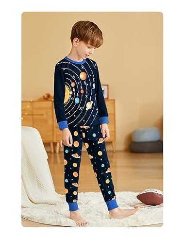 Little Hand, Set Pijamale Baieti, 2 Piese, Sistem Solar, 110cm (3-4 ani)