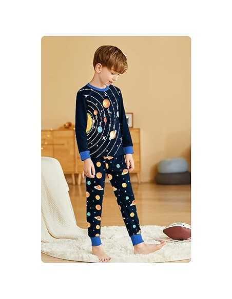 Little Hand, Set Pijamale Baieti, 2 Piese, Sistem Solar, 110cm (3-4 ani)