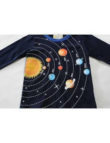 Little Hand, Set Pijamale Baieti, 2 Piese, Sistem Solar, 110cm (3-4 ani)