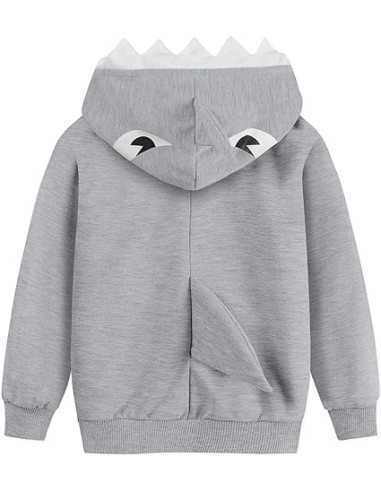 Little Hand, hanorac cu Gluga, Gri, Rechin 3D, 92cm (1-2 ani)