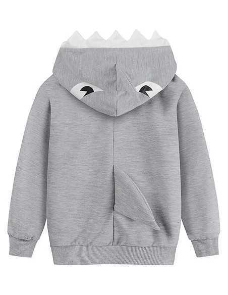 Little Hand, hanorac cu Gluga, Gri, Rechin 3D, 92cm (1-2 ani)