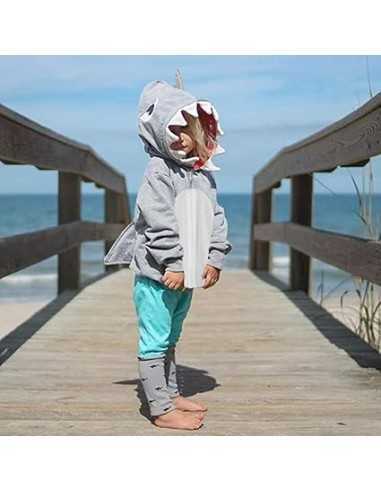 Little Hand, hanorac cu Gluga, Gri, Rechin 3D, 92cm (1-2 ani)