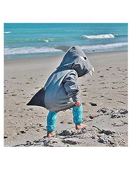 Little Hand, hanorac cu Gluga, Gri, Rechin 3D, 92cm (1-2 ani)