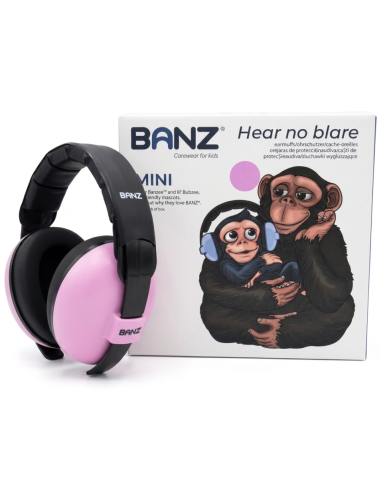 Casti cu antifoane Mini, de la (3 luni – 5 ani), Banz, Roz
