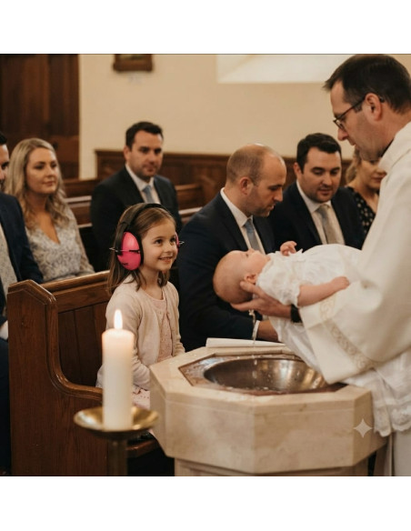 Casti cu antifoane pentru copii de la 3 ani, Banz Kidz, Petal Pink