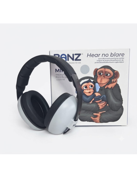 Casti cu antifoane Mini, de la (3 luni – 5 ani), Banz, Gri