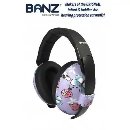 Banz Bubzee Casti Protectie Auz Copii 3 luni - 2 ani - Butterfly