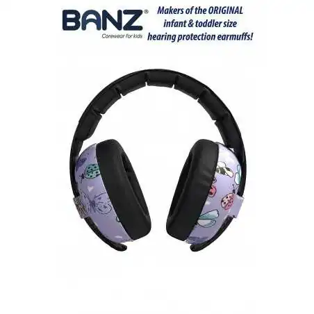 Banz Bubzee Casti Protectie Auz Copii 3 luni - 2 ani - Butterfly