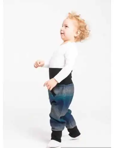 Lenny Lamb Pantalonasi Baggy, Little Herringbone Illusion & Black